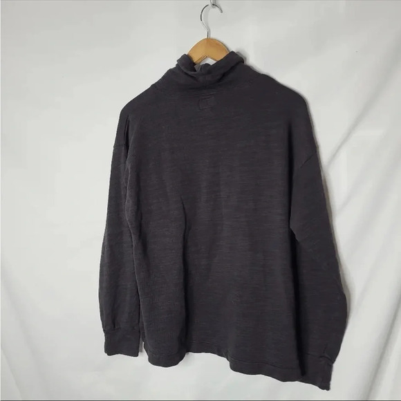 J.Crew Gray / black Vintage Fleece Cotton Terry Turtleneck Sz M - Picture 11 of 13
